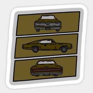 retro muscle car vintage illustration Sticker